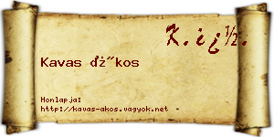 Kavas Ákos névjegykártya